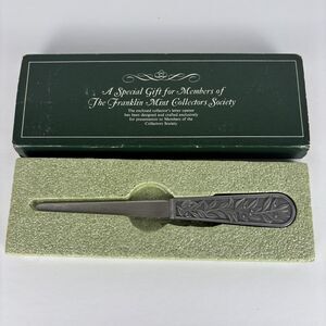 Franklin Mint Pewter Letter Opener Collectors Society Gift with box 1977